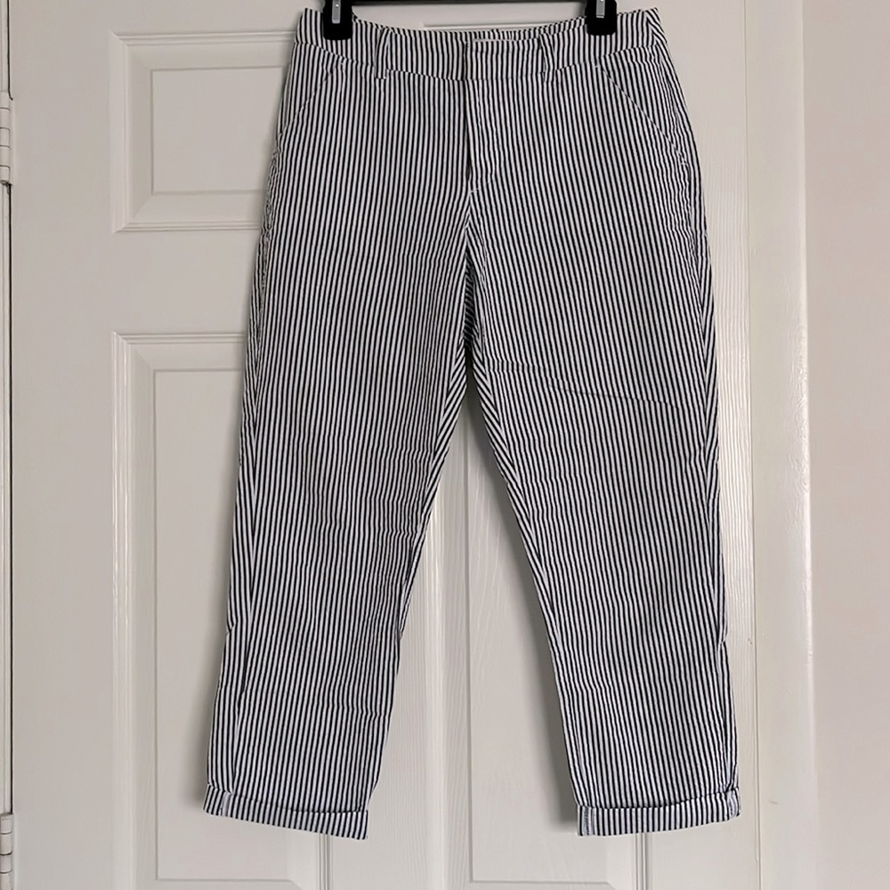 Merona Pin Striped Casual Pants with Zipper and Hook Size 4